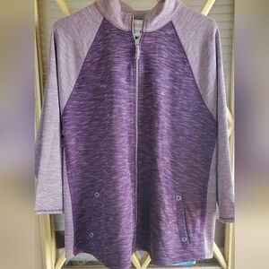 Chicos Weekends 3 Mock Zip Purple Zip-Up Jacket, NWT